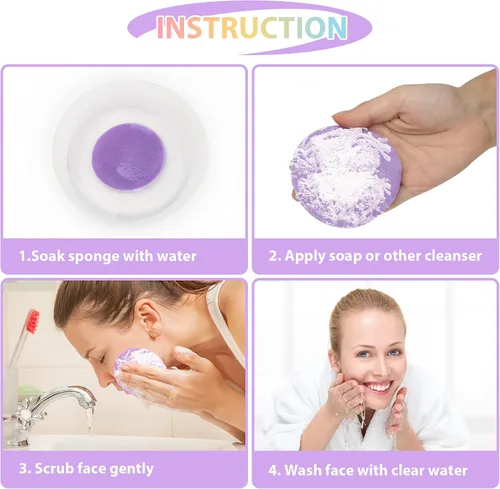 Miniatura 2 de PVA - Esponjas faciales comprimidas faciales para mujeres, esponja de maquillaje profesional Coldairsoap PVA, almohadillas de remoción femenina