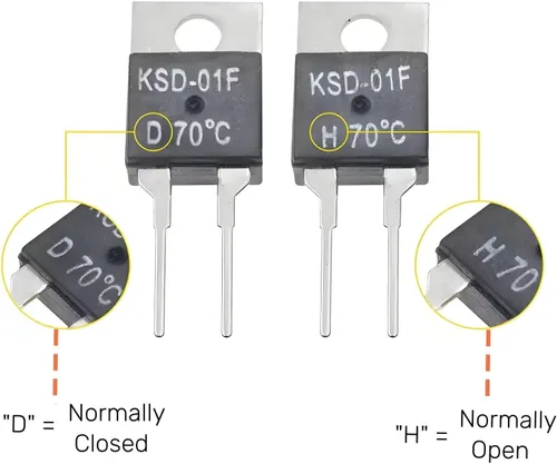 Miniatura 2 de 4 unids interruptor de temperatura normalmente cerrado 32.0 °F KSD-01F interruptor térmico NC termostato controlador de temperatura