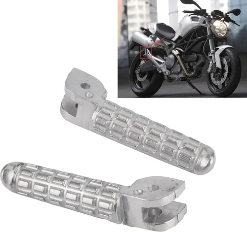 Miniatura 5 de Aramox Estriberas, Motocicleta Estriberas Traseras Reposapiés Modificado Accesorio Plata Ajuste para 696/796 2009-2013