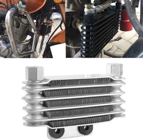 Miniatura 3 de Kit de enfriador de aceite, aleación de aluminio de 5 filas, enfriador de aceite universal de motor de repuesto para motocicleta, motocross, ATV Pit