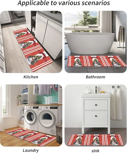 Miniatura 5 de Tapete de baño de Navidad para bañera, antideslizante, de secado rápido y absorbente, tierra de diatomeas, fregadero, dormitorio, cocina, lavable