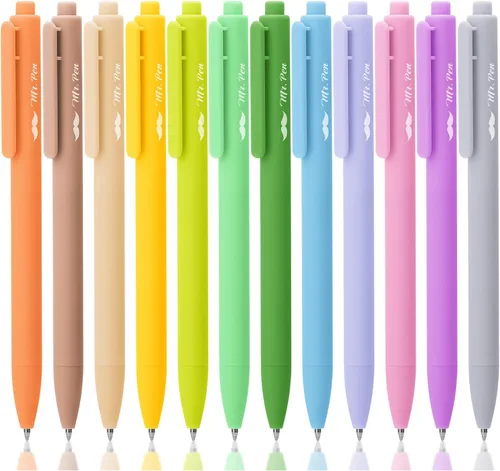 Miniatura 16 de Mr. Pen - Bolígrafos de gel retráctiles, paquete de 12, secado rápido, bolígrafos de gel de punta fina de 0.7mm, bolígrafos retráctiles, bolígrafos