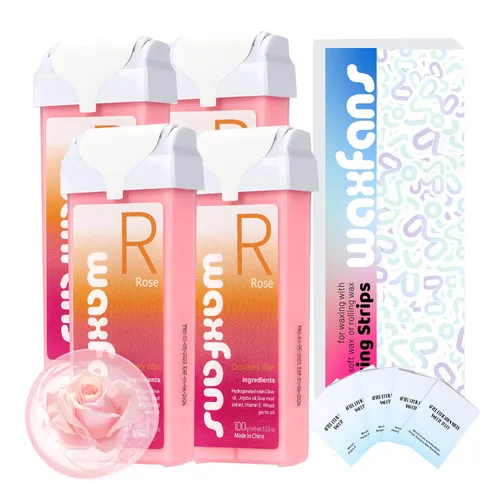 Waxfans Recambio de cera enrollable, rodillo de cera para depilación, 100% natural, fusión rápida, para cabello grueso y fino. Con 3.53 onzas Rosa