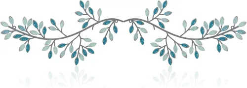 Hotop 2 Piezas Decoración de Pared de Metal con Hojas de Árbol, Arte de Pared de Rama de Olivo con Vid, Esculturas de Hierro Forjado con Volutas