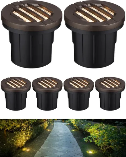 Miniatura 11 de LEONLITE Dia. 4 Pulgadas Luces de Pozo LED Empotradas en Suelo 5CCT para Paisajismo, 5 Temperaturas de Color Seleccionables, 12-24V AC/DC CRI90 Bajo