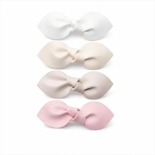 Miniatura 8 de Pinzas antideslizantes para el pelo de cocodrilo para niñas – Juego de 4 pinzas de pelo de conejo de piel sintética para niños pequeños y bebés