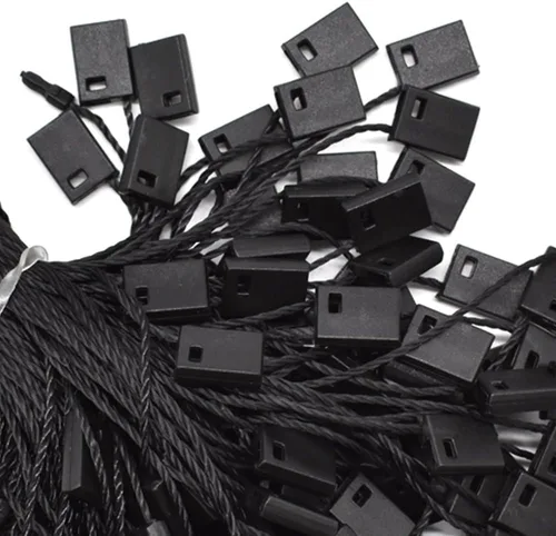 Miniatura 4 de Cadena de etiqueta colgante negra de 7 pulgadas, 1000 unidades de nailon con cierre a presión, lazos de gancho fáciles y rápidos de fijar Negro