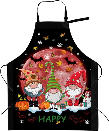 Miniatura 7 de Delantales de gnomos de Navidad de Acción de Gracias de Halloween, delantal de gnomos de Feliz Hallothank