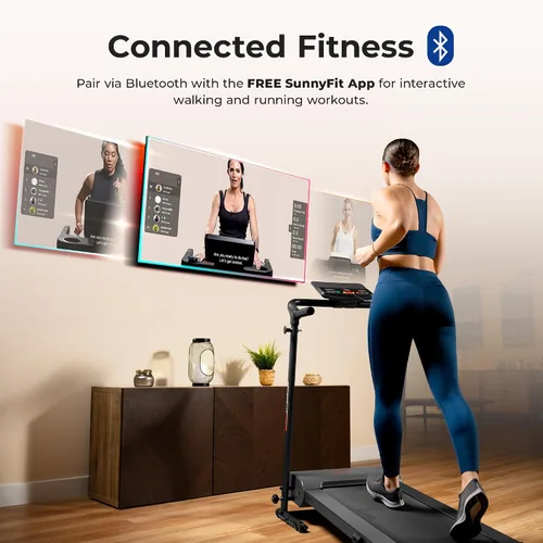 Miniatura 3 de Sunny Health & Fitness Smart Slim Treadmill, Under Desk/Office, Walking Pad with Optional SunnyFit® App Enhanced Connectivity Gris oscuro