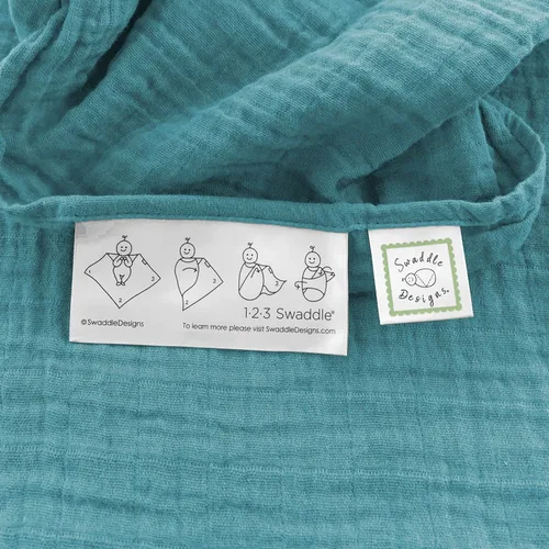 Miniatura 3 de SwaddleDesigns Juego de 4 mantas de muselina de algodón para bebé, niño y niña, mantas neutras para recién nacido, registro de bebé y regalo, 46 x