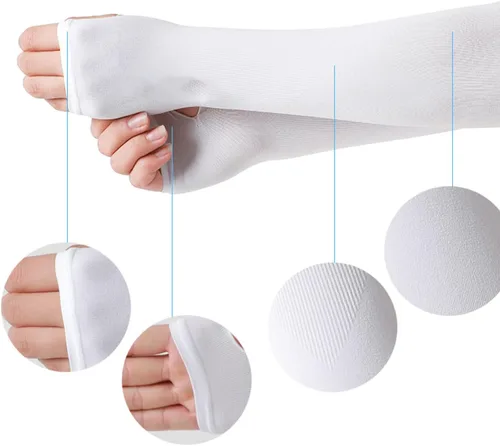 Miniatura 5 de 4 pares de mangas de enfriamiento con protección solar UV, manga de compresión para cubierta de tatuaje de brazo (dedo cubierta)