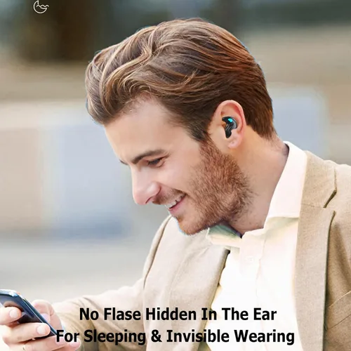 Miniatura 4 de Xmenha Auriculares invisibles inalámbricos ocultos para dormir de lado, auriculares invisibles para dormir y dormir, pequeños mini auriculares