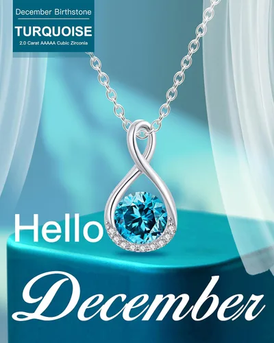 Miniatura 2 de Collares de piedra natal genuina para mujeres y niñas, collar infinito, regalos de cumpleaños para ella, joyería para mujeres adolescentes y niñas