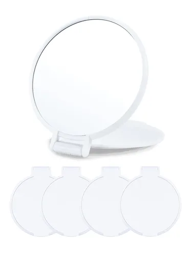 Miniatura 22 de Qislee Espejo compacto a granel, espejo de maquillaje redondo para bolso, juego de 12 (blanco)