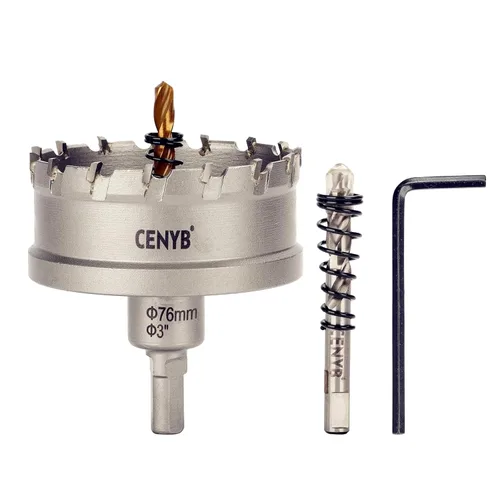 Miniatura 88 de 10 piezas (16-54 mm) Kit de sierra perforadora de carburo TCT para metales duros. Incluye 2 brocas de titanio, 1 broca piloto escalonada y 2 llaves