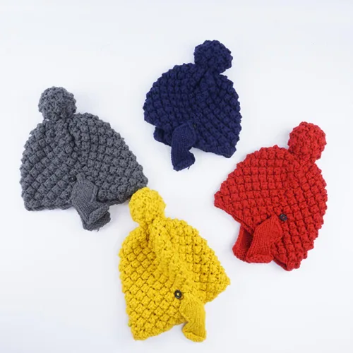 Miniatura 4 de Gorro de punto hecho a mano con cabeza de Buda para mujer, para invierno, patinaje, camping, senderismo, gorro cálido Amarillo