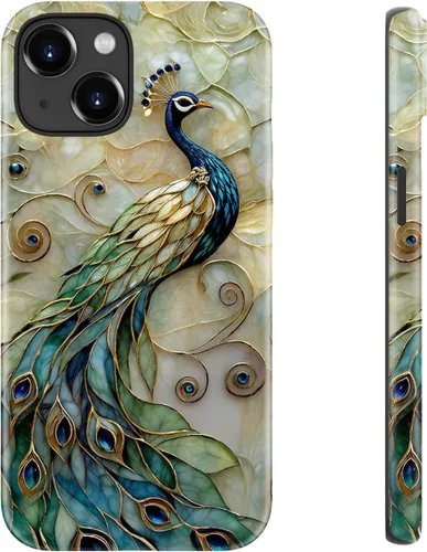 Miniatura 30 de LUHOURI Funda para iPhone 12 Mini, compatible con carga inalámbrica, doble capa, interior de silicona suave + carcasa exterior dura, bonito diseño