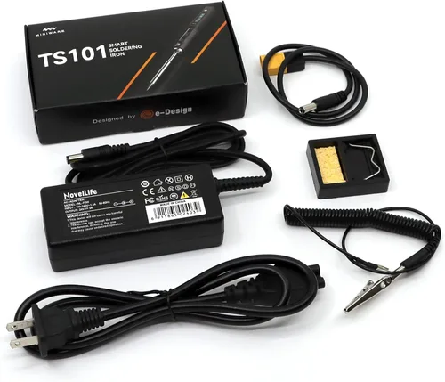 Miniatura 11 de Original TS101 Kit de soldador eléctrico de temperatura ajustable Pantalla digital inteligente con punta de soldadura TS B2 XT60 Cable