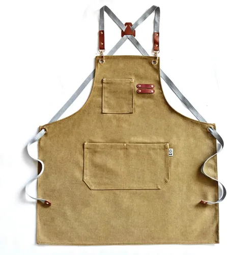 Miniatura 14 de Chef Apron Bib Apron with 2 Large Pockets Adjustable Neck Strap Kitchen Apron Cooking Apron Stripes Baking Apron