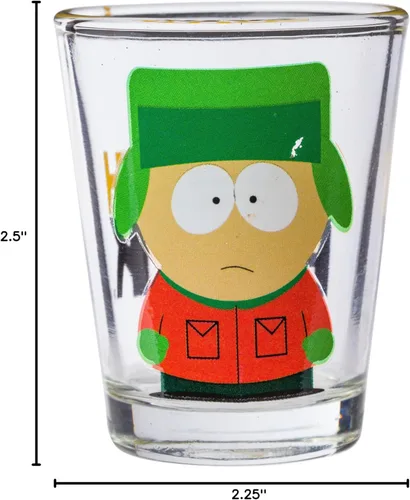 Miniatura 11 de Silver Buffalo South Park con Stan, Kenny, Cartman y Kyle - Paquete de 4 mini vasos de 1,5 onzas Personajes principales de South Park