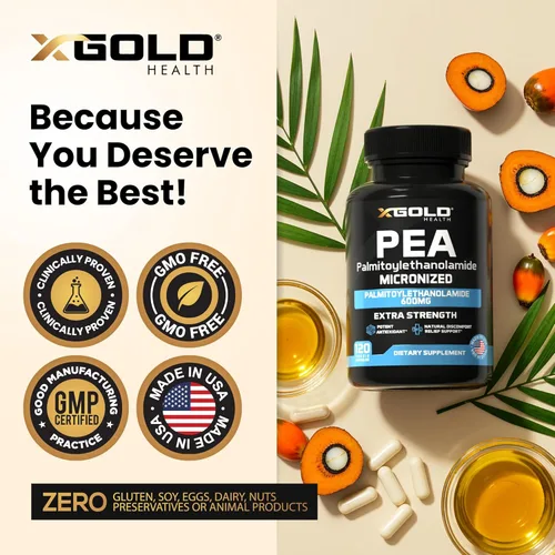 Miniatura 5 de Suplemento de Palmitoiletanolamida PEA 600 mg PEA Micronizada 99% Altamente Purificada y Biodisponible Fabricado en Estados Unidos Suplemento