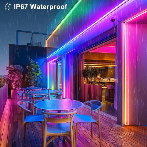 Miniatura 6 de DBFAIRY Luz de Cuerda de Neón Inteligente, 16.4 Pies Luces de Cuerda de Neón RGB que Cambian de Color IC con Aplicación Remota Sincronización