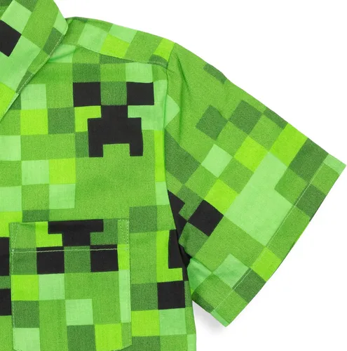 Miniatura 6 de Minecraft Creeper - Camisa de vestir de manga corta con botones