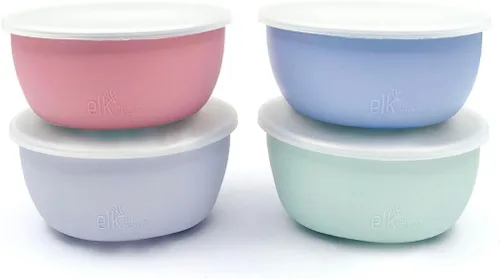 Miniatura 10 de Elk and Friends Cuencos de acero inoxidable + funda de silicona y tapa de almacenamiento Bebés, niños pequeños Cuencos para cereales