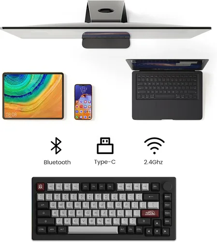 Miniatura 2 de Akko Dracula Castle Teclado Mecánico 5075B Plus 75% RGB Intercambiable en Caliente, Teclado de Juego con Múltiples Modos con Perilla, con Teclas PBT