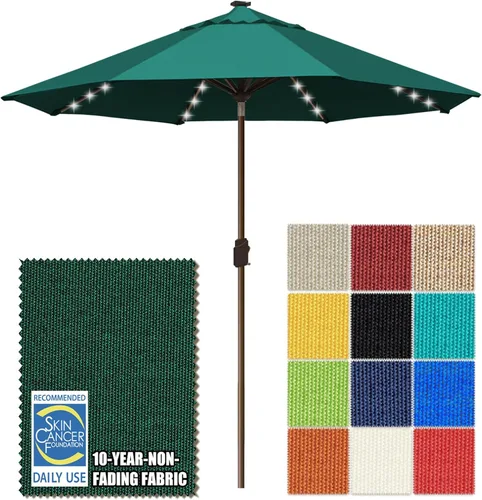 Miniatura 58 de EliteShade - Sombrilla solar de 9 pies / 2.74 metros, con 80 luces LED para patio, mesa al aire libre, con ventilación y cubierta que no se decolora