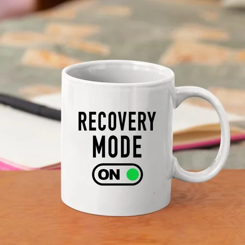 Miniatura 5 de Taza de café Recovery Mode On Get Well de regalo para pacientes, regalos inspiradores motivacionales para familiares y amigos, vaso de cerámica Negro