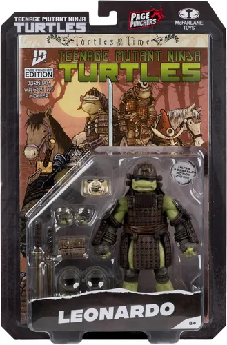 Miniatura 8 de McFarlane Toys - Teenage Mutant Ninja Turtles (Page Punchers) Figura de acción de Leonardo de 5 pulgadas con tortugas en el tiempo