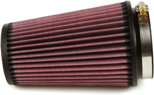 Miniatura 12 de K&N, filtro de aire universal RU-3130 con sistema de abrazaderas cónicas, medidas: brida 3,5 pulgadas; altura 7 pulgadas; base 4,625 pulgadas; parte