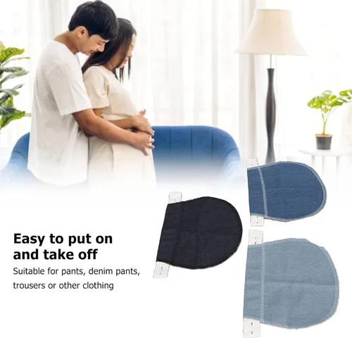 Miniatura 3 de plplaaoo Extensor de pantalones de maternidad, profesional, portátil, ajustable, suave, elástico, extensor de cintura, 3 piezas, extensores