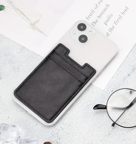 Miniatura 6 de Fulgamo Paquete de 2 carteras para teléfono, tarjetero de cuero adhesivo para tarjetas de crédito, bolsillo para la parte posterior de la funda