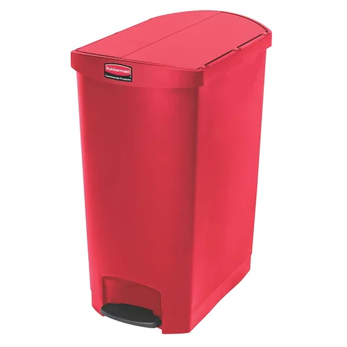 Miniatura 43 de Rubbermaid Commercial Products - Bote de basura Streamline Slim con pedal Papelera de plástico, 4 galones (15 litros), color rojo, con manos