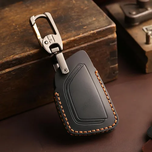 Miniatura 4 de OLLEN Funda de cuero genuino para llavero 2021-2026, apta para GMC Yukon Denali Sierra Chevy Silverado Suburban Tahoe Buick, etc., protector