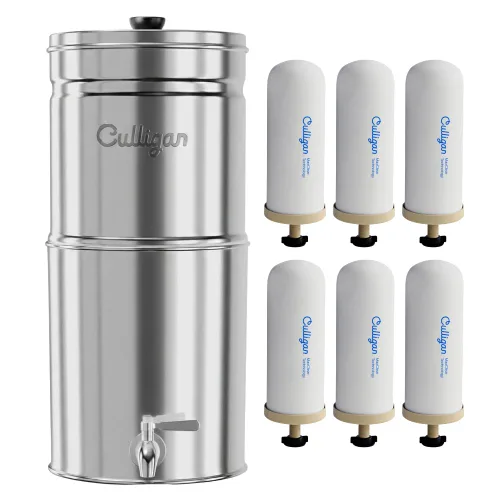 Culligan MaxClear - Sistema de filtro de agua por gravedad de 3 galones que elimina microplásticos, PFAS y plomo, certificado NSF/ANSI, filtro de