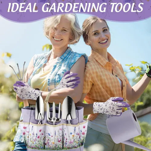 Miniatura 6 de Juego de 21 Herramientas de Jardinería de Servicio Pesado, Regalos de Jardinería para Mujeres, Esposa, Abuela, Herramientas de Mano para Jardín