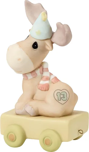 Miniatura 3 de Precious Moments Tren de cumpleaños de alce, edad 13, significas el alce para mí, regalo de cumpleaños para niños y niñas de 13 años, figurita