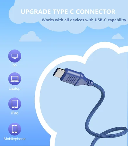 Miniatura 2 de Bywulanda Auriculares USB Tipo C Mejorados para Niños para la Escuela, Volumen Seguro Limitado de 94dB, Sonido Estéreo HD, Auriculares Plegables