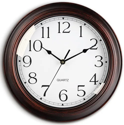 KECYET Relojes de Pared de 12 Pulgadas Operados con Batería Silenciosos Sin Tic-Tac Reloj de Pared Estilo Vintage Retro Rústico Decorativo para Sala