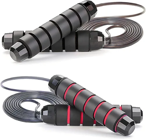 Cuerda de saltar para niños, hombres, mujeres, cuerda de salto de velocidad para ejercicio, cuerda de saltar para fitness Rojo y azul