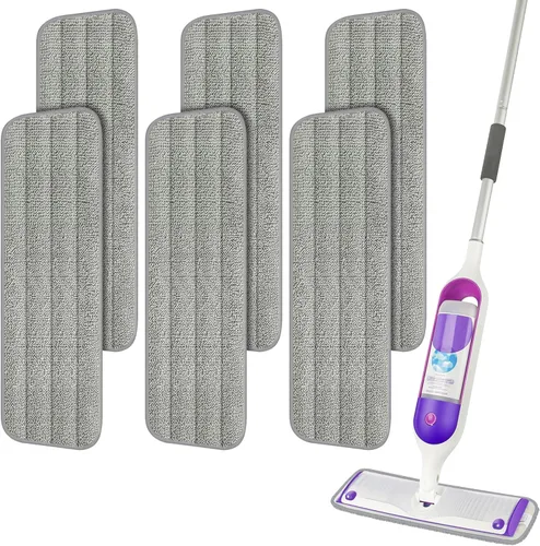 Miniatura 9 de 6 paquetes de almohadillas reutilizables para fregona compatibles con Swiffer PowerMop, almohadillas de microfibra para suelos de madera, repuestos