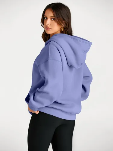 Miniatura 100 de Trendy Queen - Sudaderas extragrandes con capucha para mujer, suéteres de manga larga, sin botones, de vellón, de otoño, ropa de invierno