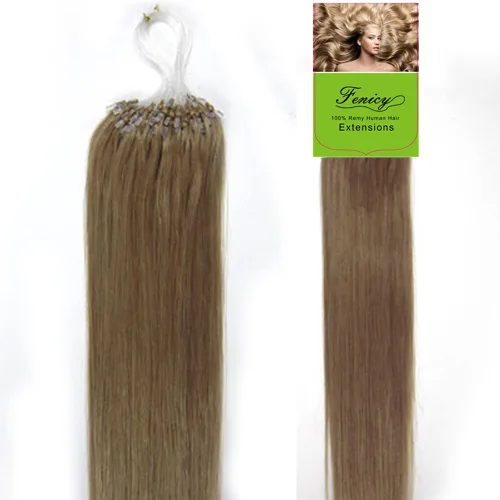 Miniatura 8 de Extensiones de cabello humano Remy, cuentas de micro anillo, punta de bucle, 100S AAAAAA (16 pulgadas, 0.01 oz/s, 10 marrón ceniza)