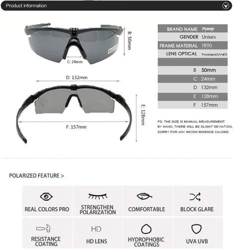 Miniatura 6 de Gafas tácticas profesionales protectoras militares polarizadas gafas de disparo Deportes Senderismo Ciclismo Paintball Gafas de seguridad