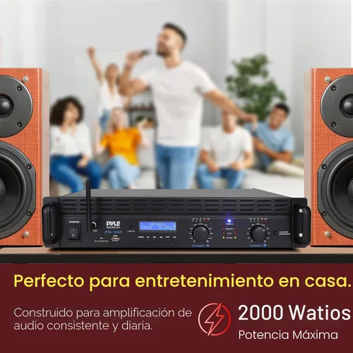 Miniatura 2 de Pyle Amplificador de Potencia Bluetooth de 2 Canales - 2000W Puenteable Montaje en Rack Audio Profesional Sonido Receptor Estéreo Inalámbrico