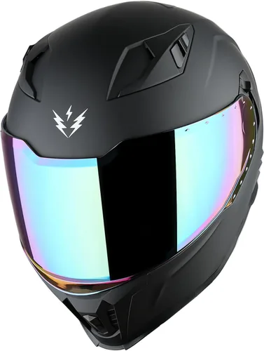Miniatura 2 de 1Storm Casco integral de motocicleta para adultos, hombres y mujeres, casco de carreras de bicicleta de calle, aprobado por DOT, con un escudo extra