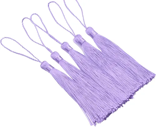 Miniatura 6 de KONMAY, borlas pequeñas y suaves, con bucles para proyectos de bricolaje, hechas a mano, sedosas, de 3.5 pulgadas, 20
